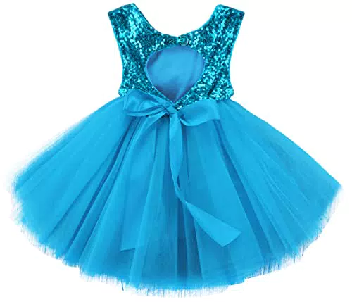 AGQT Baby Mädchen Tutu Kleid Ärmelloses Partykleid Prinzessin Pailletten