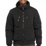 Alessandro Salvarini Herren Winterjacke mit Kapuze und Teddyfleece, winddicht