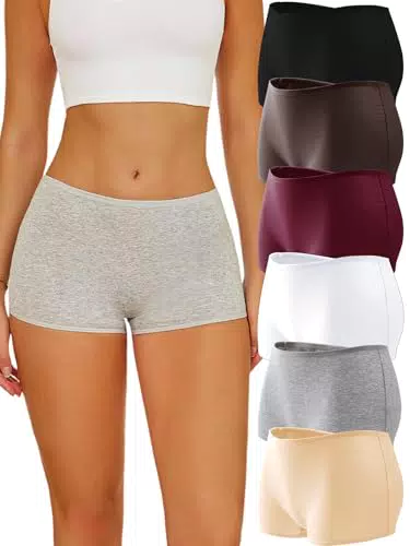 ALL OF SHE Damen Boxershorts aus Baumwolle – Bequeme Hipster Unterwäsche