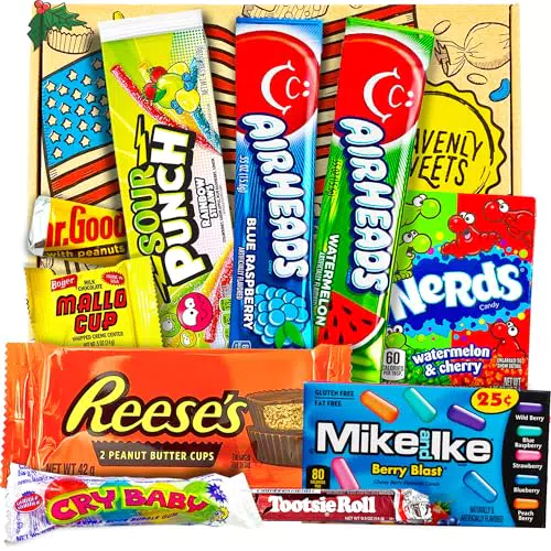 Heavenly Sweets Amerikanische Süßigkeiten Box – Geschenkbox mit Snacks aus den USA
