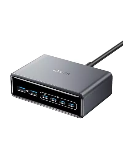 Anker Ladegerät 200W GaN mit 6 Anschlüssen, USB-C PD Schnell-Laden