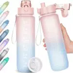 AOHAN Trinkflasche mit Zeitmarkierung für Sport und Fitness