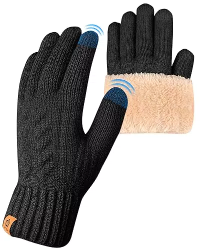 ARFNKIM Damen Winterhandschuhe mit Fleecefutter und Touchscreen-Funktion