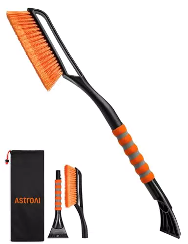 AstroAI Eiskratzer mit Besen und ergonomischem Griff für Autos