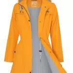 ATLASLAVA Damen Regenjacke Lang Wasserdicht mit Kapuze Trenchcoat Outdoor