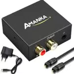 AMANKA Audio Konverter Wandler Digital Toslink und Koaxial zu Analog 3,5mm Klinke