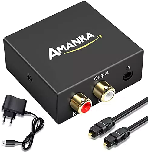 AMANKA Audio Konverter Wandler Digital Toslink und Koaxial zu Analog 3,5mm Klinke