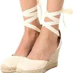 Awayhall Plattform-Keilsandalen für Damen – Sommerschuhe mit Schnürung