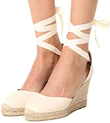 Awayhall Plattform-Keilsandalen für Damen – Sommerschuhe mit Schnürung