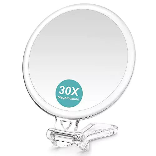 B Beauty Planet Vergrößerungsspiegel 30fach - Faltbarer Handspiegel für Makeup