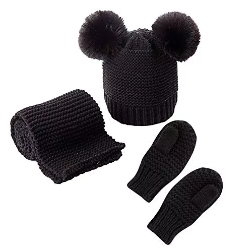 Baby Mütze Schal Handschuhe Set für Kleinkinder - Winteraccessoires 0-3 Jahre