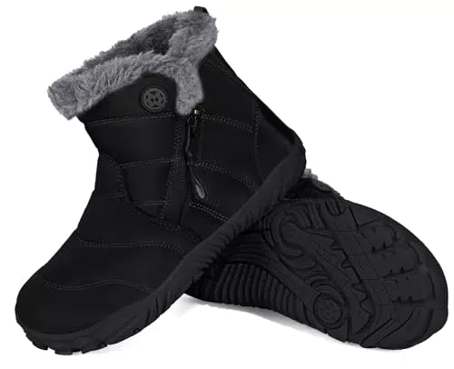 Barfußschuhe für Winter Jungen und Mädchen - Wasserdichte, warme Schneestiefel