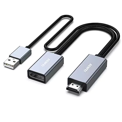 BENFEI HDMI auf DisplayPort Adapter – 4K@60Hz, kompatibel mit PC, PS5, Xbox One