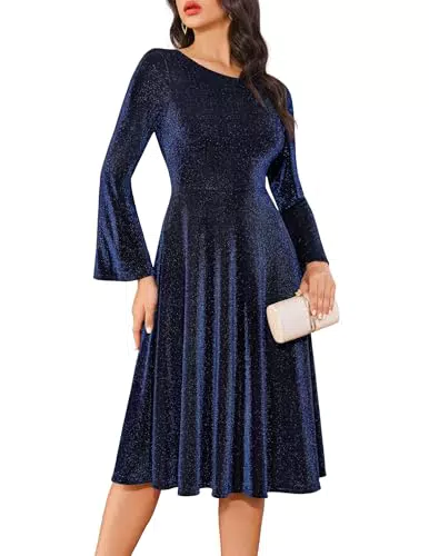 Berylove Damen Party Kleid Glitzer Abendkleid Festliche Kleider Bls0017