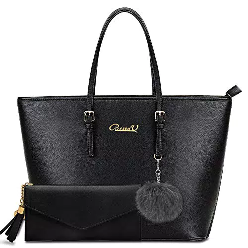 BestoU Elegante Handtasche Damen Umhängetasche Shopper mit Geldbörse und Schlüsselring