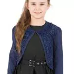 Schwarzer Schmetterling Kinder Langarm Bolero aus Spitze für Mädchen