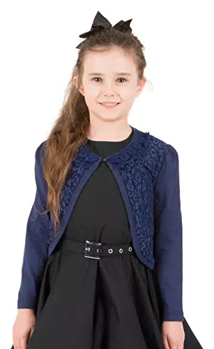 Schwarzer Schmetterling Kinder Langarm Bolero aus Spitze für Mädchen