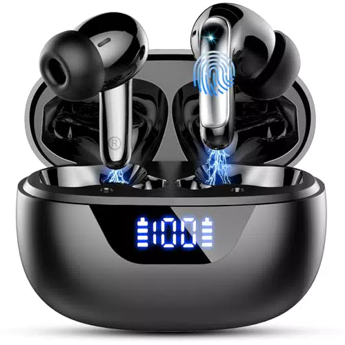 Bluetooth Kopfhörer mit 4 ENC Mikrofonen, 48H HiFi Stereo, IP7 wasserdicht