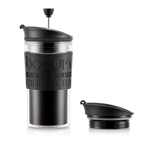 Bodum K11102-01 Travel Press Set Kaffeebereiter mit Trinkaufsatz 0,35 l