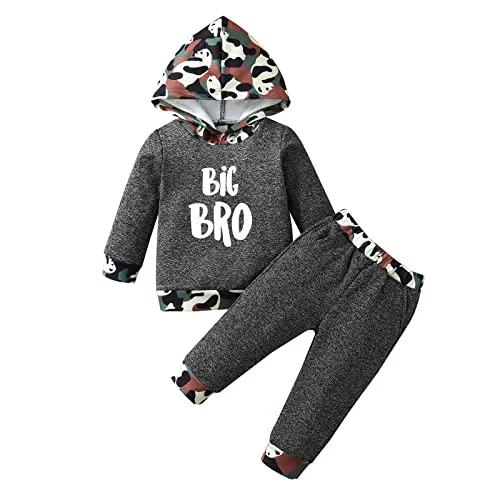 Borlai Baby Jungen Bruder Outfits Set mit Kapuze und Hose