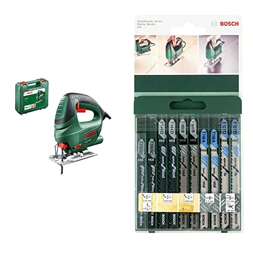 Bosch PST 650 Stichsäge mit 10tlg. Set für Holz und Metall