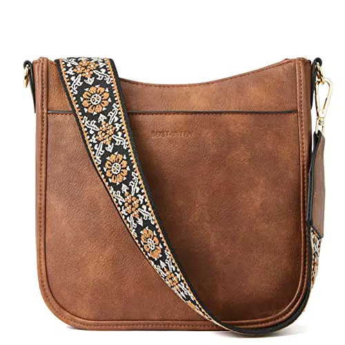 BOSTANTEN Damen Schultertasche Klein, PU Leder Handtasche Damen Umhängetasche Klein Crossbody Bag Hobo Bag für Frauen mit Abnehmbarer Schultergurt