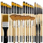 Bougimal Künstlerpinsel Set für Acrylfarben – Rund, Eckig, Flach und Fan Pinsel