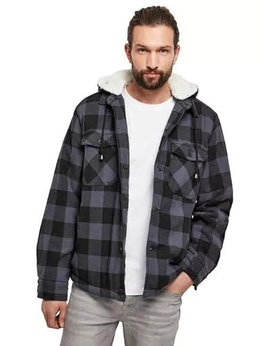 Brandit Lumberjacke mit Kapuze - Schwarz/Oliv