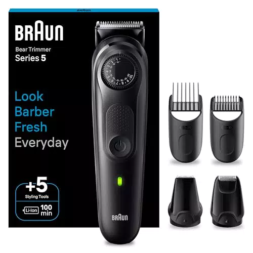 Braun Barttrimmer BT5430 – Haarschneider mit ultrascharfer Klinge und 40 Längeneinstellungen