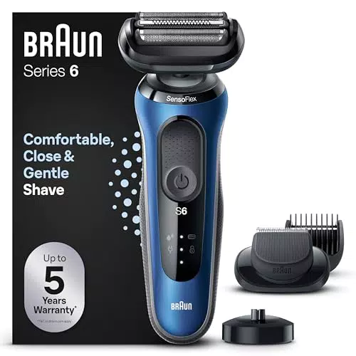Braun Series 6 Elektrorasierer mit EasyClick Barttrimmer und SensoFlex Technologie