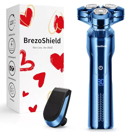 BrezoShield Rasierapparat Herren Elektrisch mit Präzisionstrimmer und EU Adapter