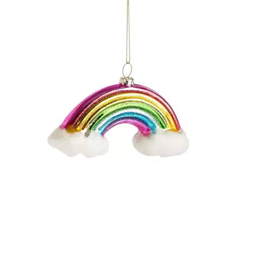 BUTLERS Weihnachtsbaumkugel Regenbogen Christbaumschmuck Glas Anhänger