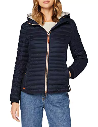 camel active Damen leichte Steppjacke mit Abnehmbarer Kapuze Blouson