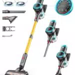 CHEBIO Akku Staubsauger 45000Pa, 550W, kabellos mit Anti-Tangle-Bürste