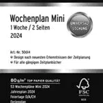 Chronoplan 50614 Kalendereinlage 2024 Wochenplan Mini für detaillierte Planung