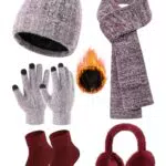 CMTOP Wintermütze Damen mit Fleece, Schal und Handschuhe Set für kalte Tage