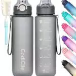 CodiCile Sport Trinkflasche 1L, BPA freie Tritan Wasserflasche mit Verschlussdeckel und auslaufsicher