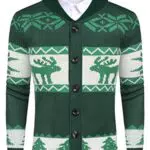 COOFANDY Herren Pullover Ugly Christmas Sweater Norweger Strickjacke Winter