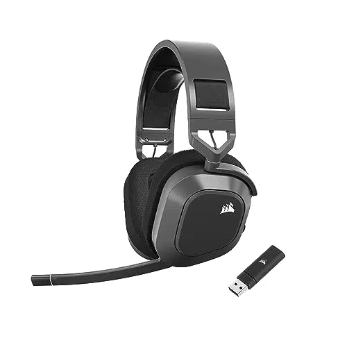 CORSAIR HS80 MAX WIRELESS Gaming-Headset mit Bluetooth und Dolby Atmos - Omnidirektionales Mikrofon - iCUE-Kompatibel - Für PC, Mac, PS5, PS4, Nintendo Switch, Handy