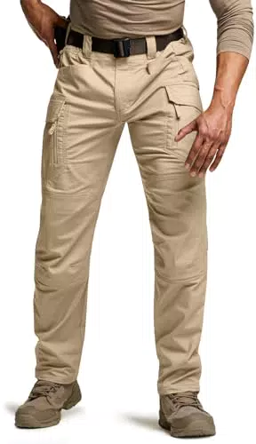 CQR Herren Flex-Stretch Taktikhose - Wasserabweisende Ripstop Cargohose