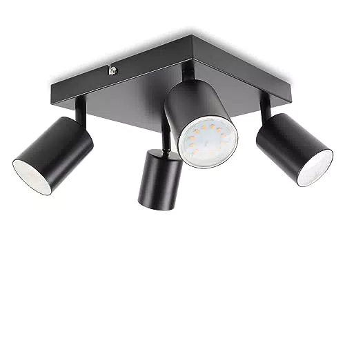 da LIGHT LED Deckenlampe 4-flammig Dreh- und Schwenkbar GU10 Retro/Vintage