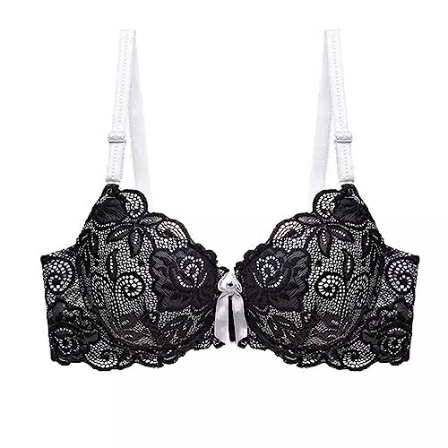 Comfit Damen Spitzen BH ohne Bügel Push-Up Rückenfreier Bralette für große Brüste