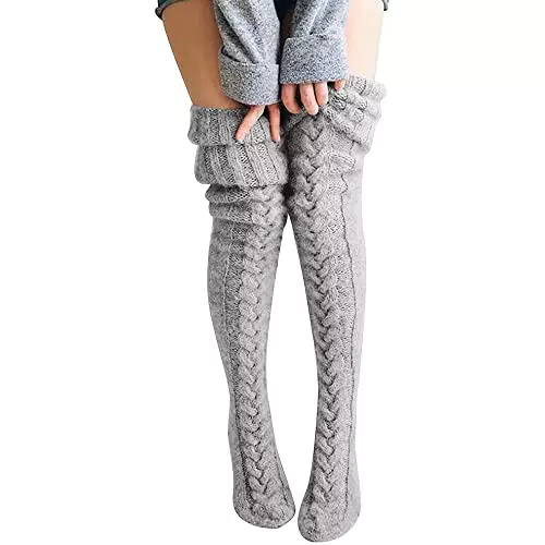 Damen Strümpfe Overknee Socken - Dicke Warme Trachtenstrümpfe für den Winter