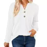 Damen T-Shirt Langarm mit Sexy V-Ausschnitt – Elegante Bluse von [Brand]