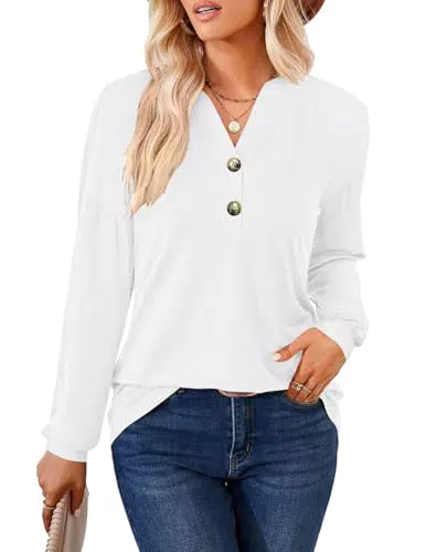 Damen T-Shirt Langarm mit Sexy V-Ausschnitt – Elegante Bluse von [Brand]