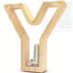DBPBToU Holz Spardose mit Buchstaben – Personalisierte Sparschwein für Kinder