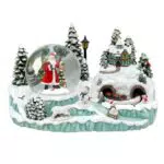 Dekohelden24 XXL Schneekugel Santa mit bewegter Szene und Soundeffekt