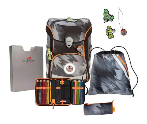 ErgoFlex Easy LED Schulranzen Set Cyber Dino