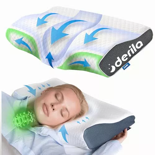 Derila Nackenkissen - Ergonomisches Memory Foam Kopfkissen für optimalen Schlaf