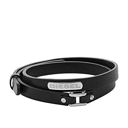 DIESEL Herren Armband Leder Stapelarmband DX1440710, 230mm Länge, 31.5mm Breite